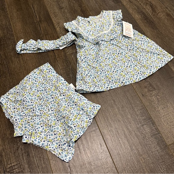 Carter's Just One You 12 Month Matching 3 Piece Set Floral NWT Headband Baby - Picture 1 of 8